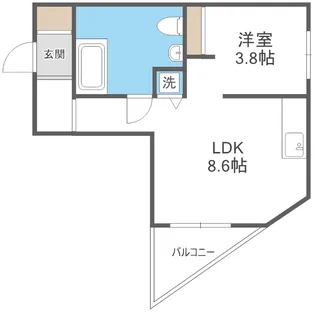 フレンズ本通南【4階】の間取り