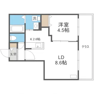 ブランシャール北3条通【1階】の間取り