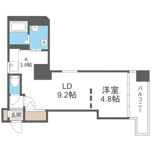 札幌中央レジデンス(旧KWレジデンス札幌中央)【6階】の間取り