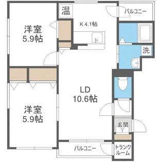 アヴァンセ旭ヶ丘【401号室】の間取り