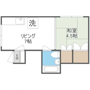 グランデ菊水【201号室】の間取り