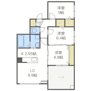 アジュールコートS7【1階】の間取り