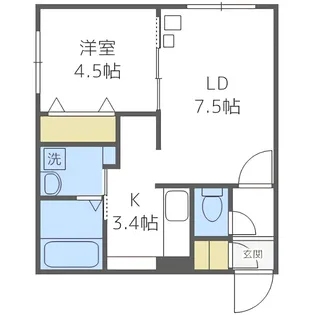 プランドール美園【1階】の間取り