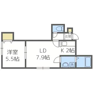 カーサノーチェ【202号室】の間取り