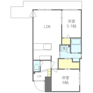 ASSE円山桜並木【4階】の間取り