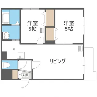 クラリス菊水Ⅱ【505号室】の間取り
