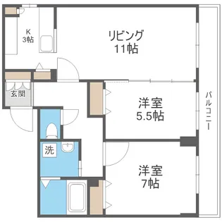 ラディア山鼻【1階】の間取り