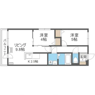 コートロティS21・B【3階】の間取り
