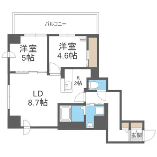 レジディア北2条イーストII【7階】の間取り