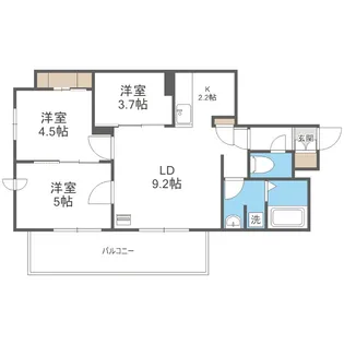レジディア北2条イーストII【3階】の間取り
