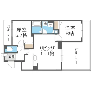 フレアテラス厚別【2階】の間取り