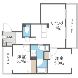 フレアテラス厚別【3階】の間取り