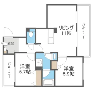 フレアテラス厚別【4階】の間取り