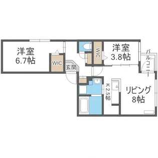 ecoa厚別南【4階】の間取り