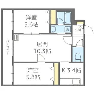 エステラ北7条館【3階】の間取り