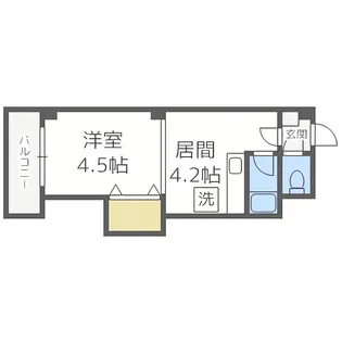 グランドール菊水【208号室】の間取り
