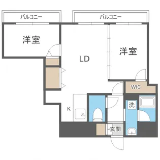 レジディア南一条イースト【703号室】の間取り