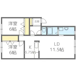 岩泉ハウスB【103号室】の間取り