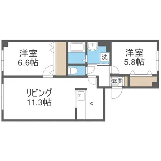ピアセーレ東札幌【202号室】の間取り