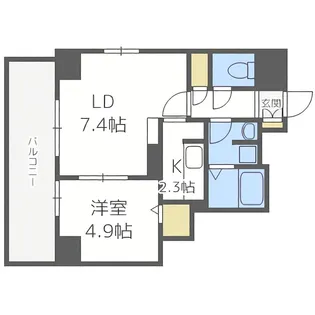 レジディア北2条イーストII【305号室】の間取り