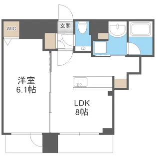 ラ・クラッセ札幌大通ウエスト【9階】の間取り