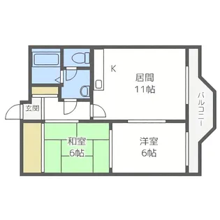パスウェイ弐番館【402E号室】の間取り