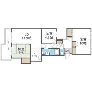 おおやちビレジ2号棟【3階】の間取り