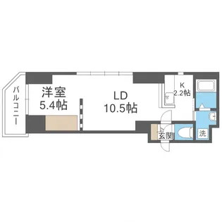 札幌中央レジデンス(旧KWレジデンス札幌中央)【11階】の間取り