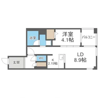 S-RESIDENCE近代美術館前【6階】の間取り