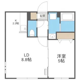 Posh桑園(ポッシュ桑園)【5階】の間取り