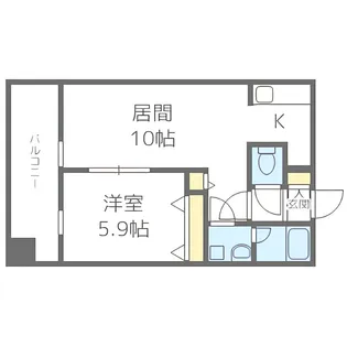 グランカーサ南13条【9階】の間取り