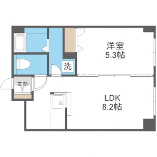 ラ・アムール白石【2階】の間取り