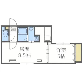 リバーサウス菊水Ⅱ【1階】の間取り