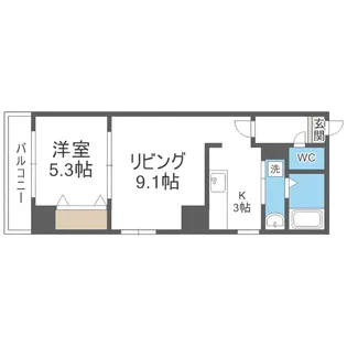 Space北3条【3階】の間取り