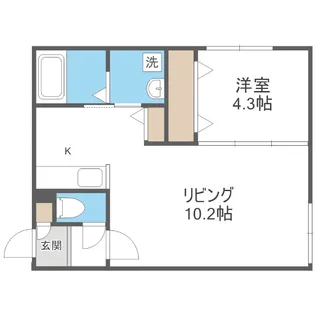 HERO YAMAHANA1【4階】の間取り