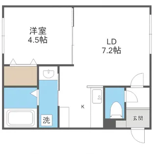 ガーデンクリスタル平岸【1階】の間取り