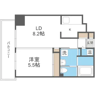 カトレア南8条【6階】の間取り