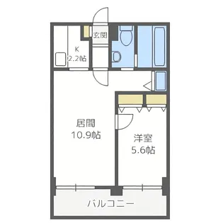 ビッグパレス南4条【10階】の間取り
