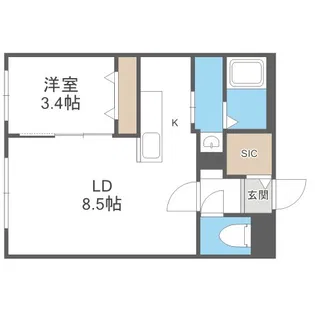 ライトベルー南9条ー【3階】の間取り