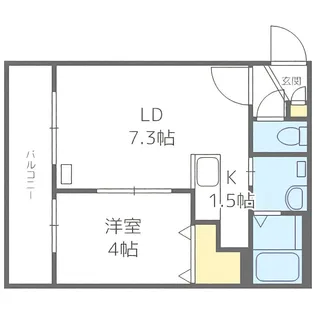 TSUBAKI SQUARE静修学園前【3階】の間取り