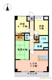 ヒルトップ藤ヶ丘【5階】の間取り