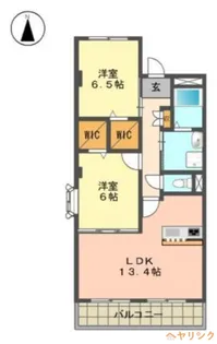 ウィステリア 弐番館【2階】の間取り