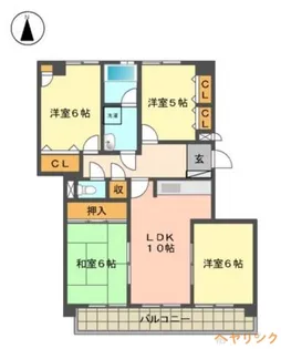 ランドマーク・一社【3階】の間取り