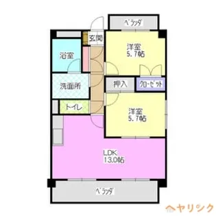 レージュ藤塚【1階】の間取り