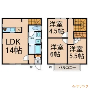 愛知県尾張旭市東印場町3丁目【一戸建】の間取り