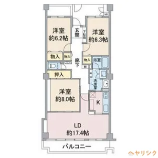 3LDKの間取り画像