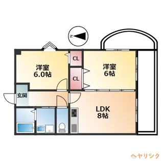 2LDKの間取り画像