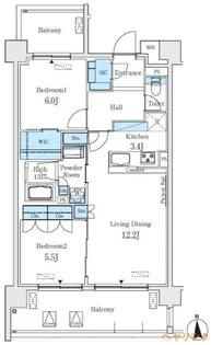 愛知県名古屋市西区則武新町2丁目【マンション】の間取り