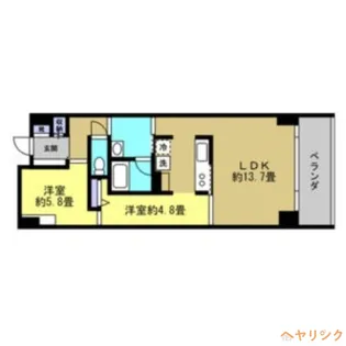 2LDKの間取り画像