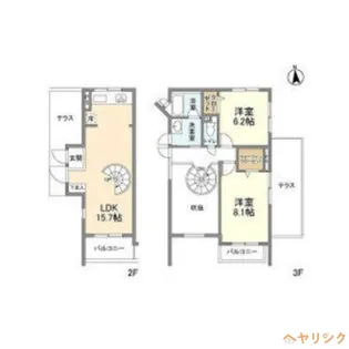 2LDKの間取り画像